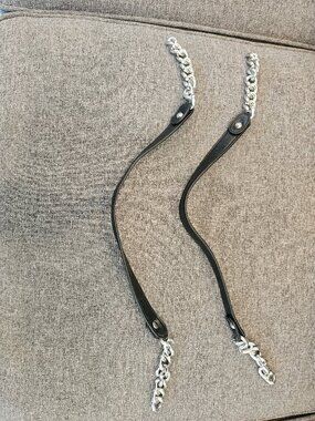 Miche Set of 2 Black Handles with Chunky Silver Chain Links